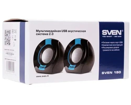 Акустическая система 2.0 Sven 150 Black/Blue