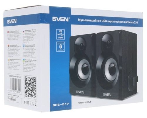Акустическая система 2.0 Sven SPS-517 Black Акустическая система 2.0 Sven SPS-517 Black