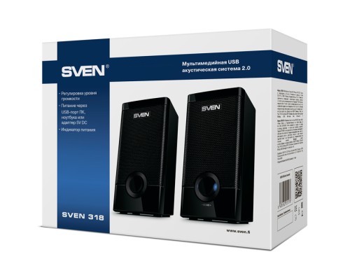 Акустическая система 2.0 Sven SPS-509 Black