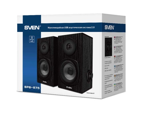 Акустическая система 2.0 Sven SPS-575 Black Акустическая система 2.0 Sven SPS-575 Black