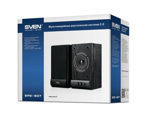 Акустическая система 2.0 Sven SPS-607 Black