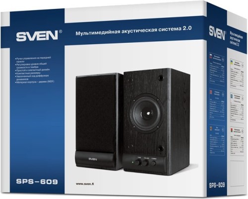 Акустическая система 2.0 Sven SPS-609 Black