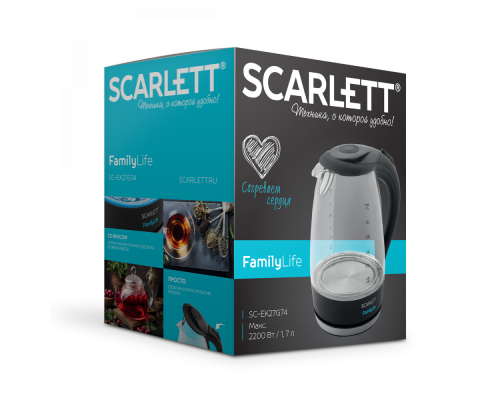Чайник Scarlett SC-EK27G74 Black Чайник Scarlett SC-EK27G74 Black