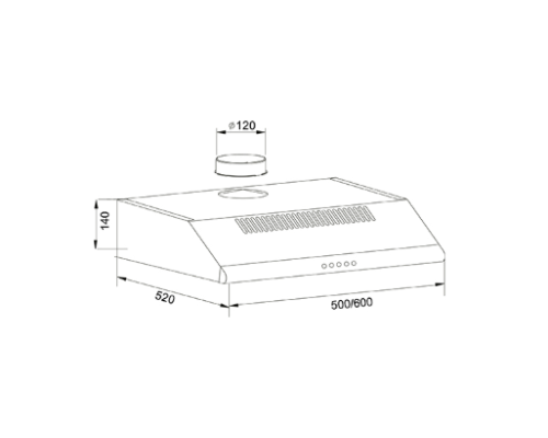 Вытяжка Oasis UP-60W White